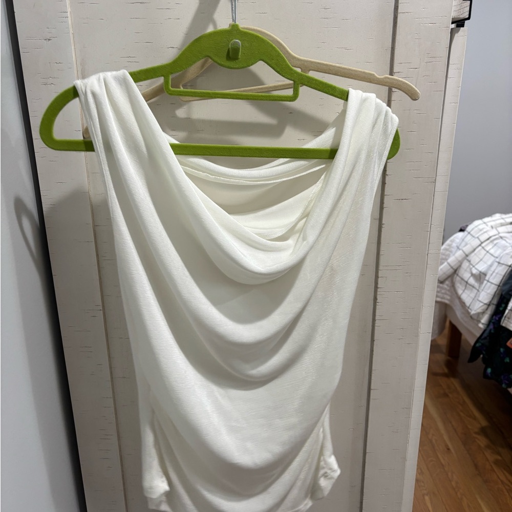 Elegant White Draped Top